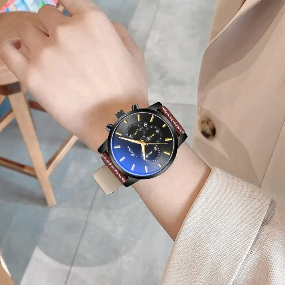 Chronograph With Calendar - Women's Wrist Watch Leather counter noxious Strap Waterproof Watch for Women - Quartz Casual 