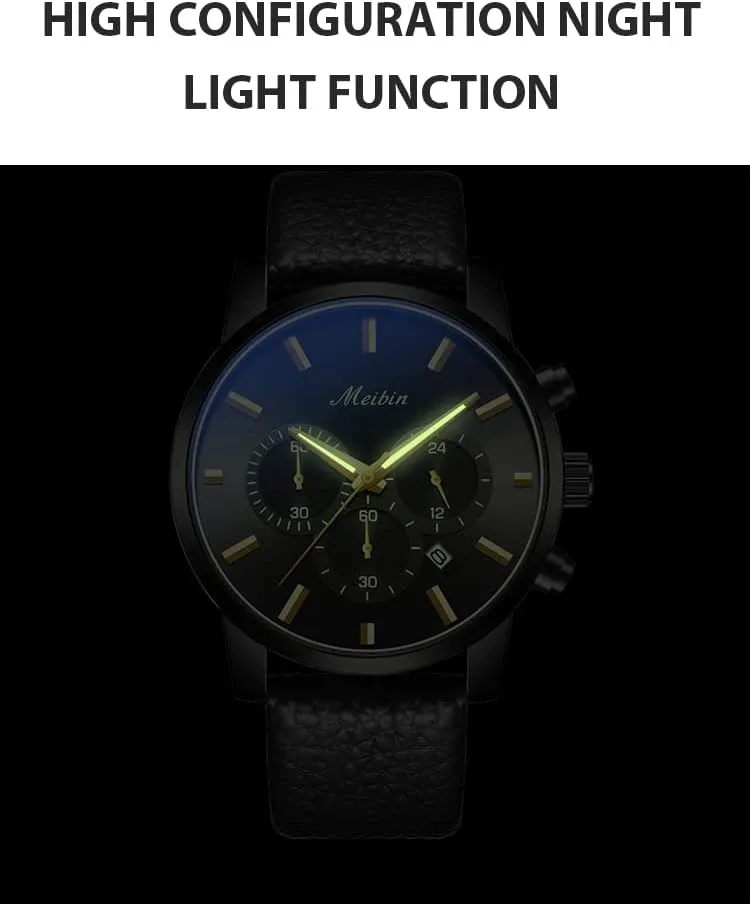Chronograph With Calendar - Women's Wrist Watch Leather counter noxious Strap Waterproof Watch for Women - Quartz Casual 