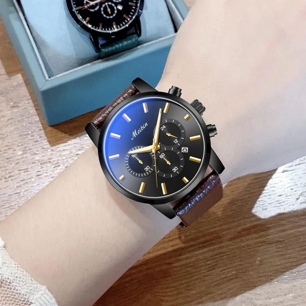 Chronograph With Calendar - Women's Wrist Watch Leather counter noxious Strap Waterproof Watch for Women - Quartz Casual 