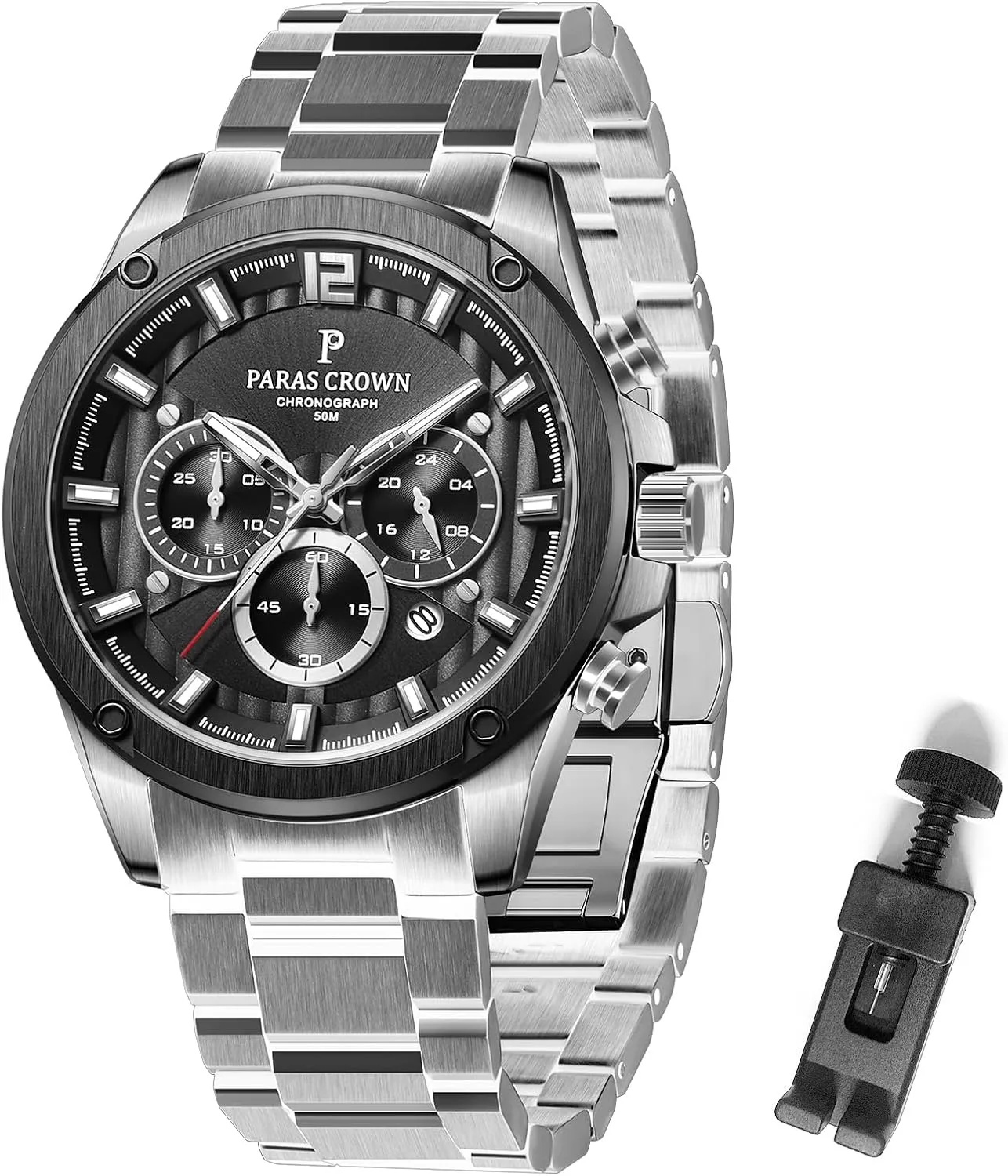 Chronograph Wrist Watches for Men Silicone Strap Stainless Steel Case Mens Watches Fashion hungry delectable Luxury Quartz Waterproof 