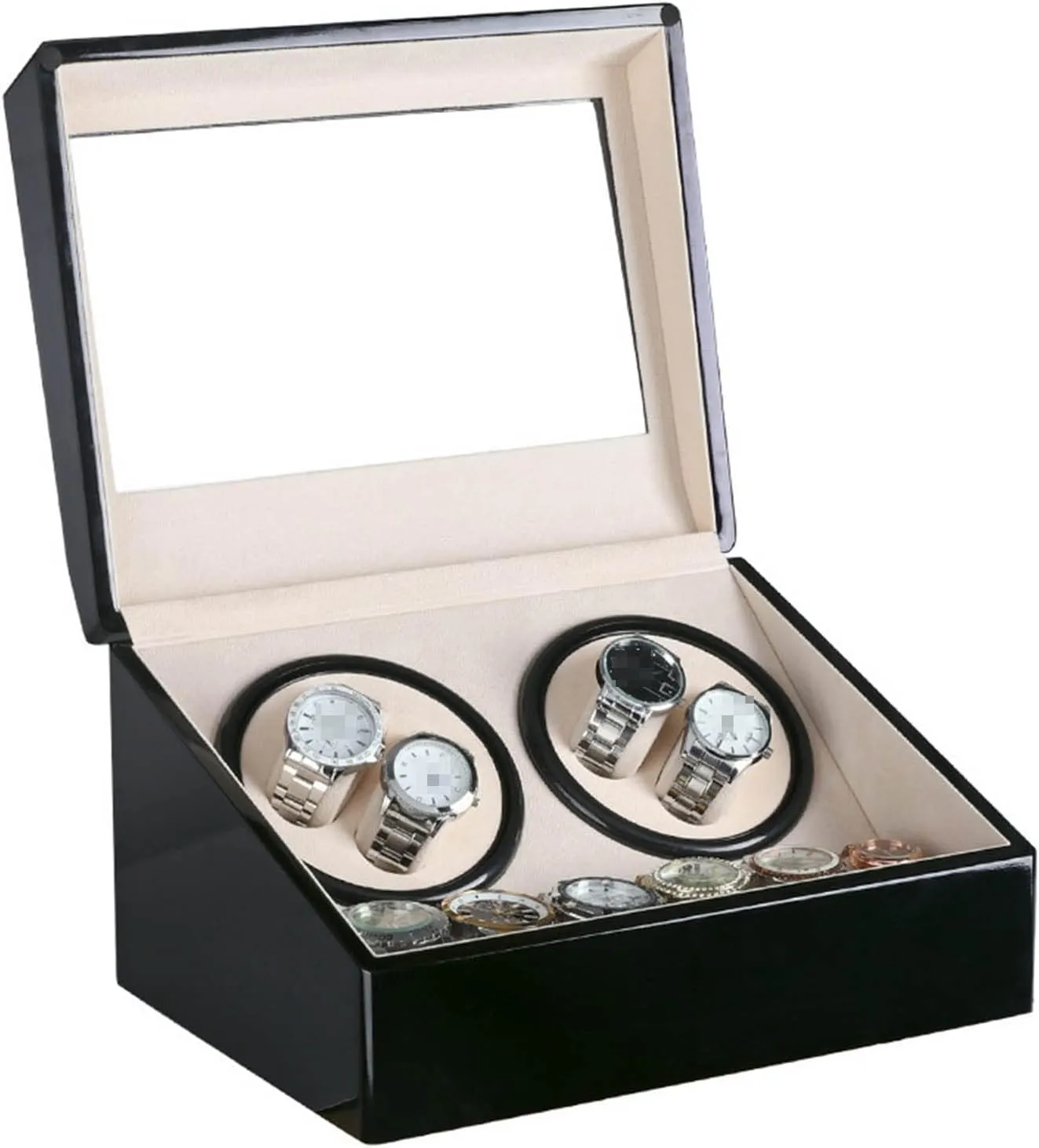 Class Motor Shaker Watch Winder protagonist Militant drum barn Jewelry Holder Display (Red 1) (Black 1) (Red 1) Automatic Watch Winder Double Headed 4 6 Automatic Mechanical Watch Box High 