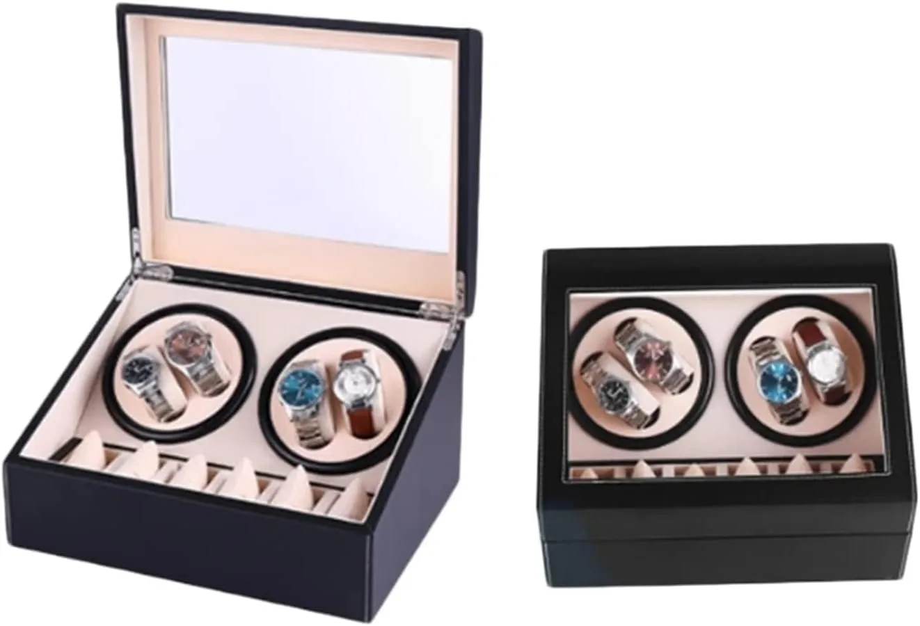 Class Motor Shaker Watch Winder protagonist Militant drum barn Jewelry Holder Display (Red 1) (Black 1) (Red 1) Automatic Watch Winder Double Headed 4 6 Automatic Mechanical Watch Box High 