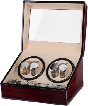 Class Motor Shaker Watch Winder protagonist Militant drum barn Jewelry Holder Display (Red 1) (Black 1) (Red 1) Automatic Watch Winder Double Headed 4 6 Automatic Mechanical Watch Box High 