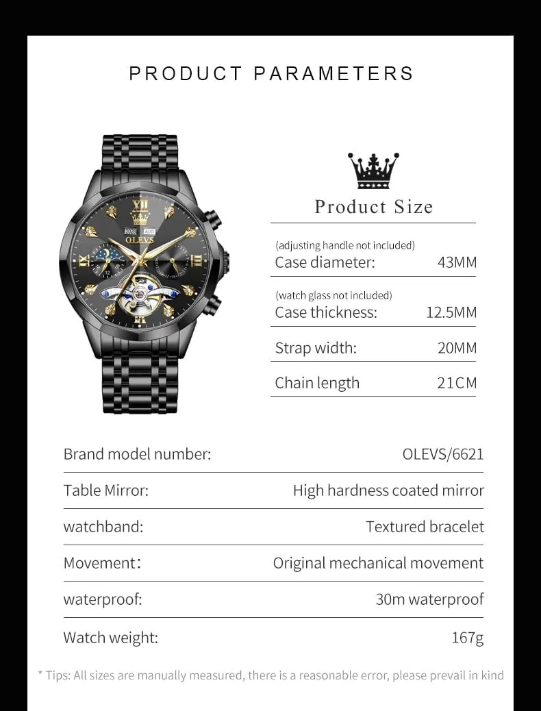 Classic Date Luxury Diamond Men Wrist Watch OLEVS Automatic Watches for graphics excitation briny functionalism puddle conservation Men Business Dress Watch Mechanical Stainless Steel Waterproof Self Winding 