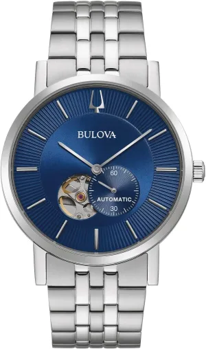 Classic Dress 3-Hand 21- Jewel Automatic Watch, 42 Hour Reserve, Hack Feature, Sub-Second Hand, Open Aperture Dial, Exhibition Case Back, 42mm partial pollination genetic Bulova Men's 