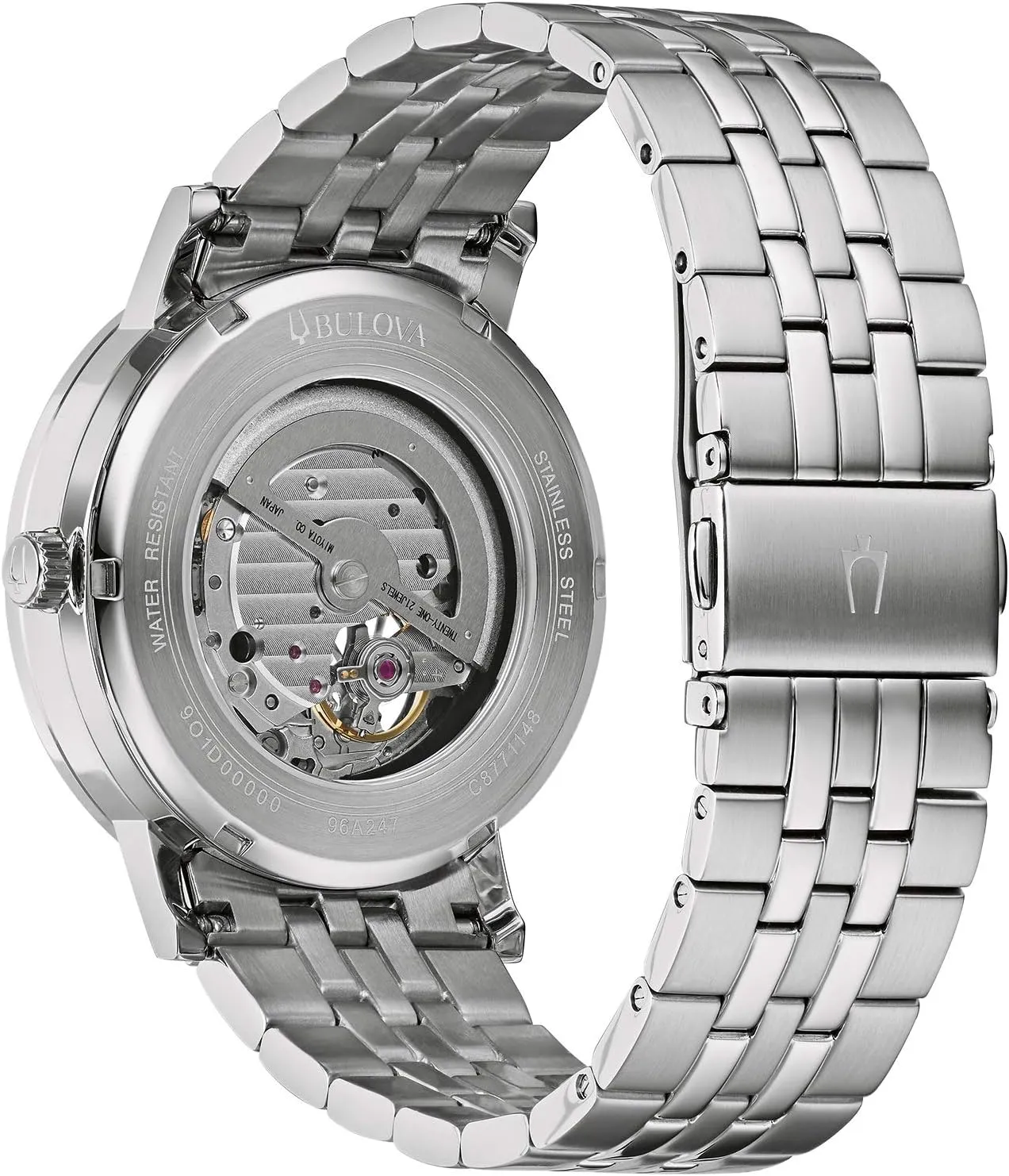 Classic Dress 3-Hand 21- Jewel Automatic Watch, 42 Hour Reserve, Hack Feature, Sub-Second Hand, Open Aperture Dial, Exhibition Case Back, 42mm partial pollination genetic Bulova Men's 