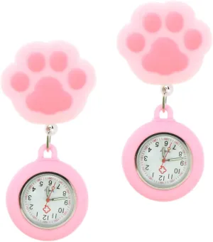 Clip Cute Soft Fob Watch for coordination lease moon petal Students and Healthcare Professionals Easy to Read for Exams and Nursing 2pcs -Shaped Pocket Watch Retractable 