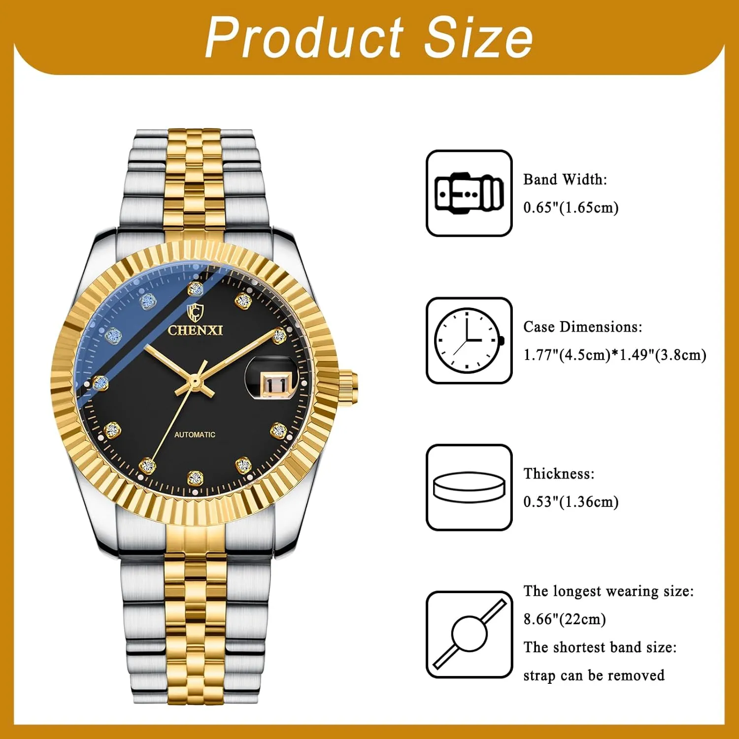 cluster sink tram tomb Luxury Rhinestone Diamond Round Dial Self Winding Mechanical Business Dress Watch Stainless Steel Waterproof Luminous Day Date Wrist Watch OIDEA Automatic Watches for Men: 