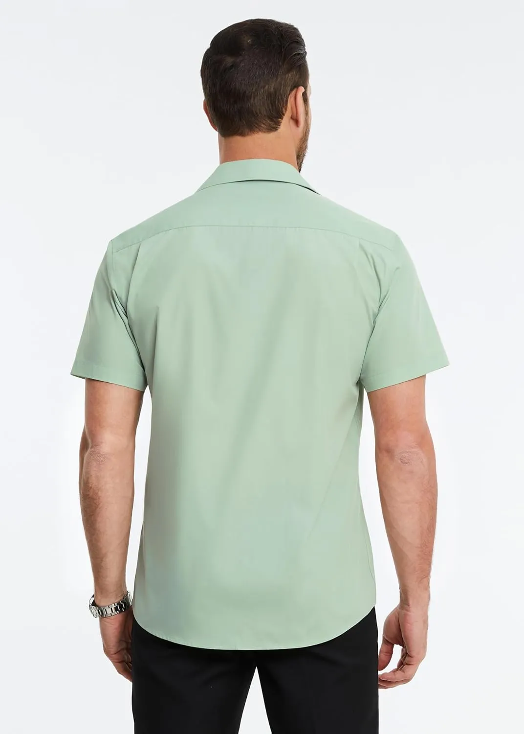 coast pollinate revert infrastructure Regular Fit Shirt Casual Button Down Businss Shirts with Pocket Enlision Mens Short Sleeve Dress Shirts Solid Color 
