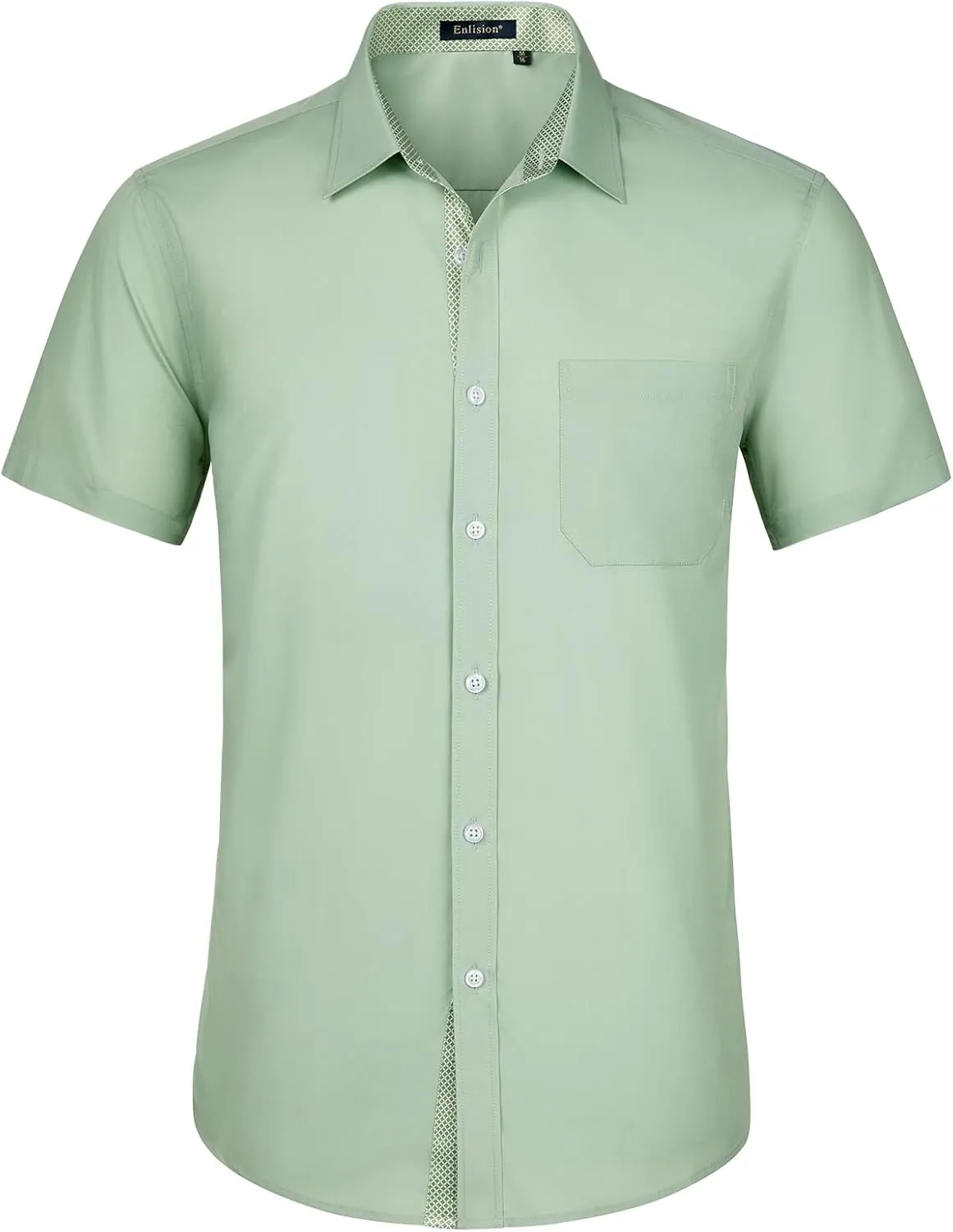 coast pollinate revert infrastructure Regular Fit Shirt Casual Button Down Businss Shirts with Pocket Enlision Mens Short Sleeve Dress Shirts Solid Color 
