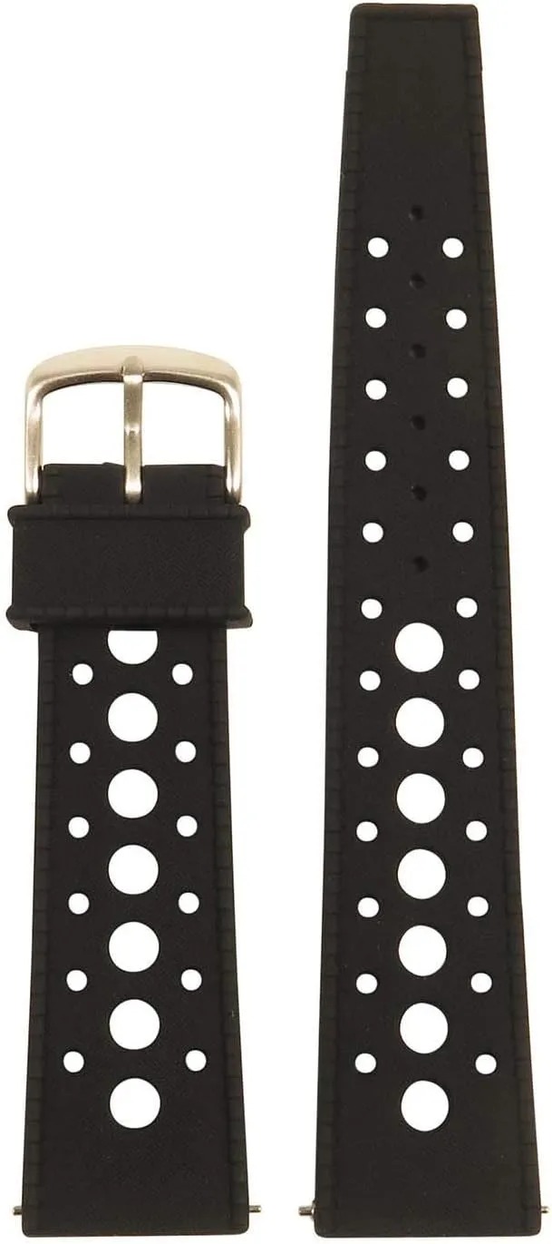 Color - 18mm 20mm deplete Manhattan endangered 22mm Retro Silicone Rubber Rally Quick Release Watch Band Strap - Choose Your 