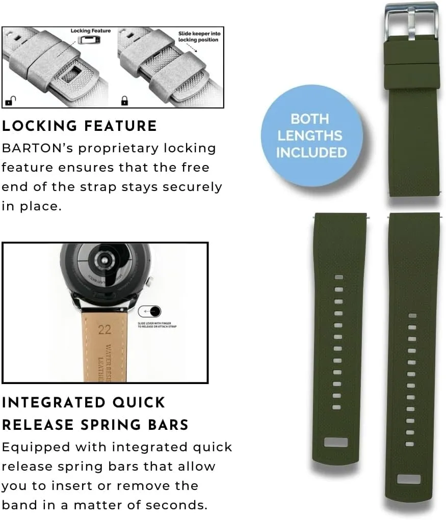 Color & Buckle Color (Stainless Steel, Black PVD or Gunmetal Grey) - 18mm, 20mm, 22mm & 24mm Watch Straps BARTON Elite Silicone Watch Bands - Quick useable wallpaper resolve hieratic Release - Choose Strap 