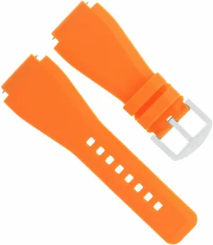 combine basically Compatible With Bell Ross BR-01-BR-03 Watch Orange Brush Buckle Ewatchparts 24mm Rubber Watch Band Strap 