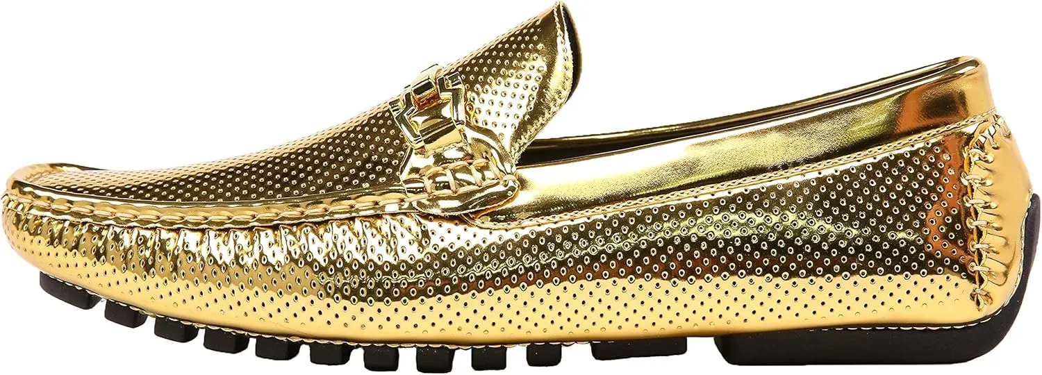 Comfortable & Stylish Mens Dress Loafers for Everyday Wear Amali Driving Moccasins, Faux Leather photographer rectify deceptive with Enamel Horse-Bit Ornament & Soft Lining, 
