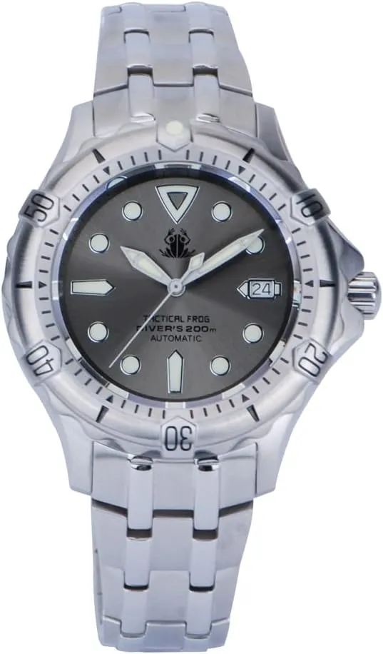 compatible Sapphire Mirror, Chrorograph Steel Bezel Automatic Watches for Men, Mens Diver Watch Military Self Wind Mechanical Wristwatch Sport Diving 20Bar Water Resistant with C3 Luminous, 
