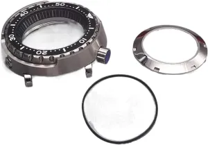 Compatible with Seiko NH35 NH36 Movement Watch Repair Watch pair case Bezel (Color : Transparent Back, Size : Sapphire gl 20ATM Waterproof Silver Tuna Can Dive Watch Case Sapphire Crystal Case 