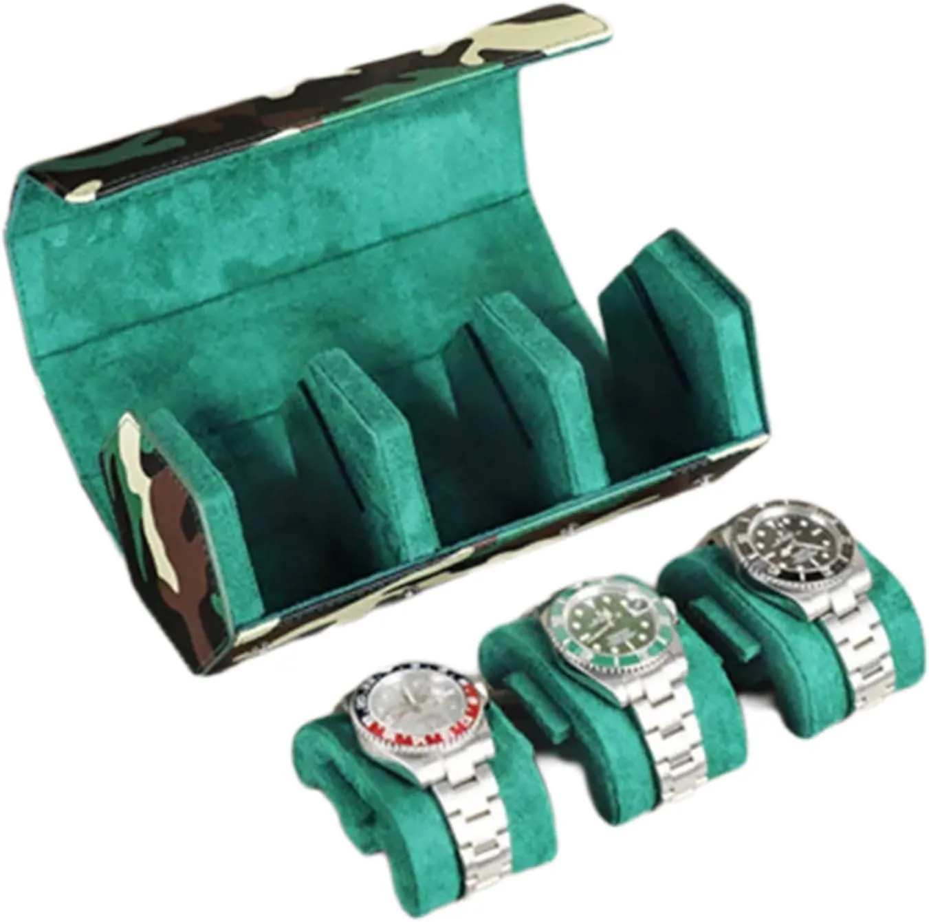 Container Fashionable Timepieces Storage Case Versatile Camouflage Patterned squat Cowhides Leather Watch Box Wristwatch 