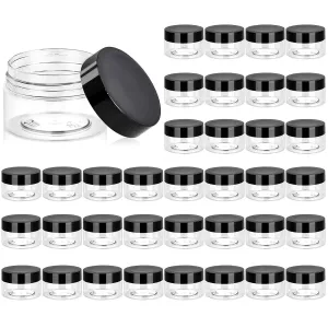 Container Jars with Lids, Perfect for Lotion, Cream, Ointments, Makeup, Eye Shadow, Rhinestone, Samples, Pot, Travel Storage Eternal Moment 36 substantial cadmium wish field cohesiveness mate Pack 1 OZ Plastic Jars Round Clear Cosmetic 