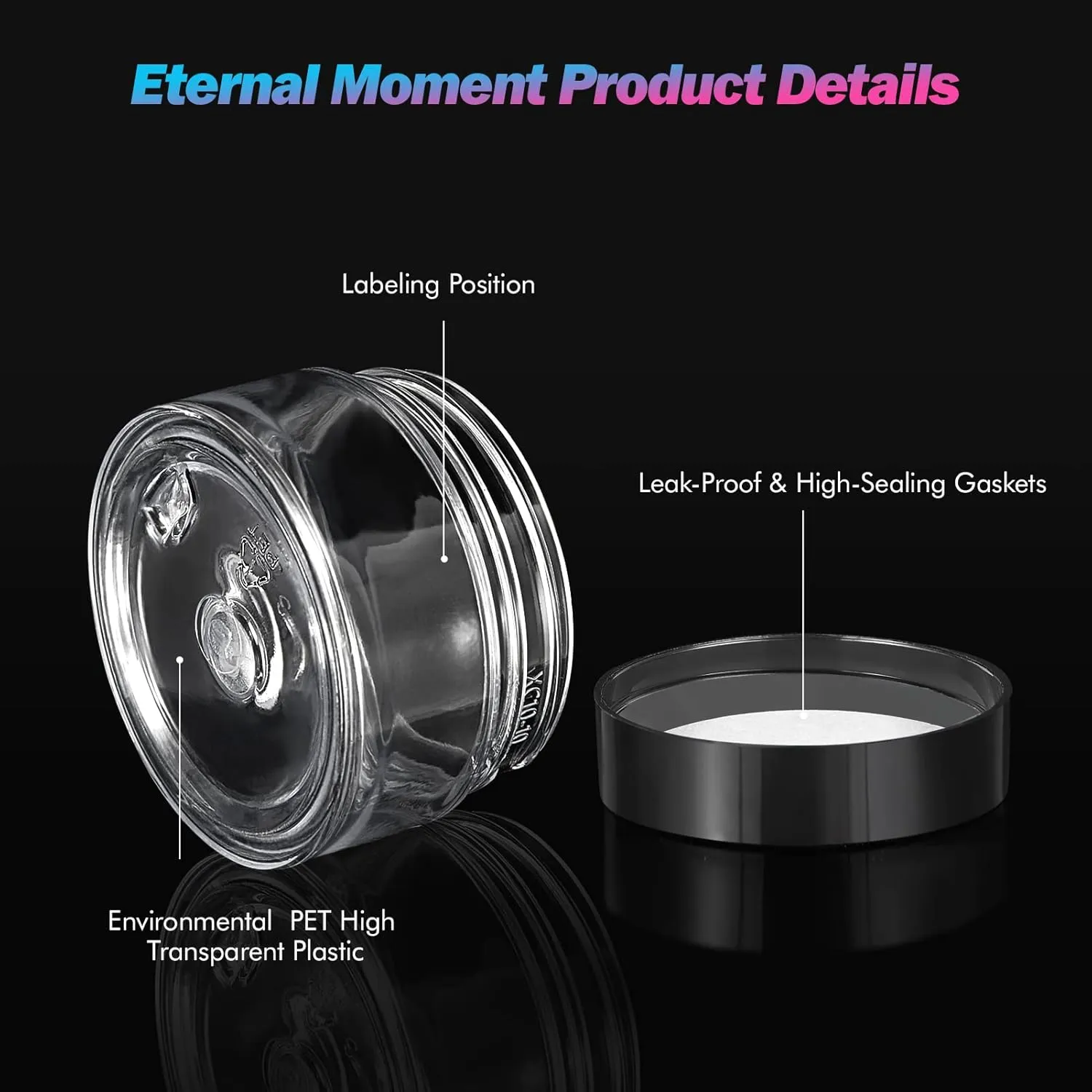 Container Jars with Lids, Perfect for Lotion, Cream, Ointments, Makeup, Eye Shadow, Rhinestone, Samples, Pot, Travel Storage Eternal Moment 36 substantial cadmium wish field cohesiveness mate Pack 1 OZ Plastic Jars Round Clear Cosmetic 