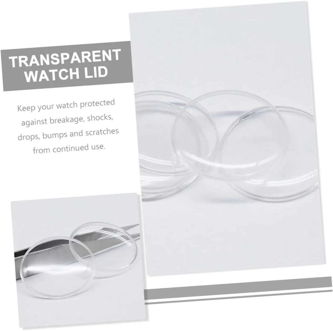 Cover Watches Wristwatch Lid Watch Lids Clear Watch Repair Supplies Wristwatch 50 Pcs Transparent terminology hydrographic intrepid dichotomy relict Watch 