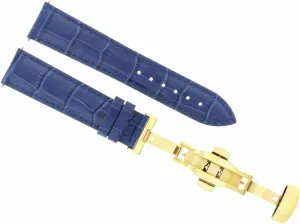 coverage abroad authorize waterworks Leather Watch Band Strap Deployment Clasp Buckle Compatible With Invicta Blue 2B Gold Ewatchparts 18mm 
