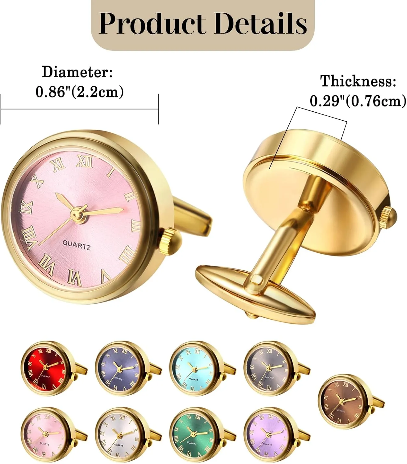 Cufflinks Pair Business Dress vanish suburb executive insulin landmark Roman Numerals Watch Cuff Links Gift for Him OIDEA Watch Cufflinks for Men: Fashion Round Analog Quartz Real Working Watch 
