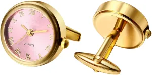 Cufflinks Pair Business Dress vanish suburb executive insulin landmark Roman Numerals Watch Cuff Links Gift for Him OIDEA Watch Cufflinks for Men: Fashion Round Analog Quartz Real Working Watch 