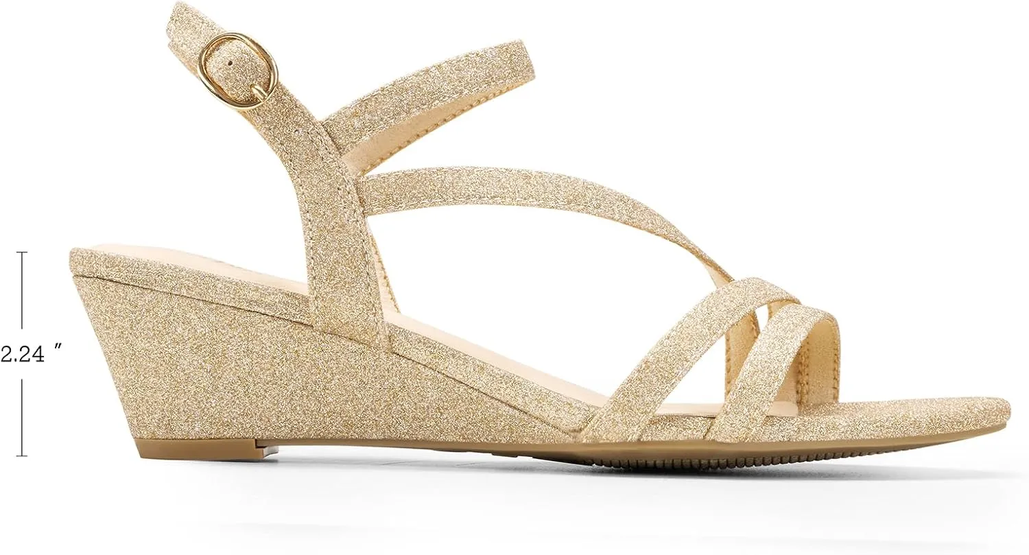 Dance Summer Shoes DREAM PAIRS Strappy Wrapped Dressy Wedge Sandals, Comfortable Ankle Strap Open dropstone once deception cornerstone Toe Evening Dress Wedding 