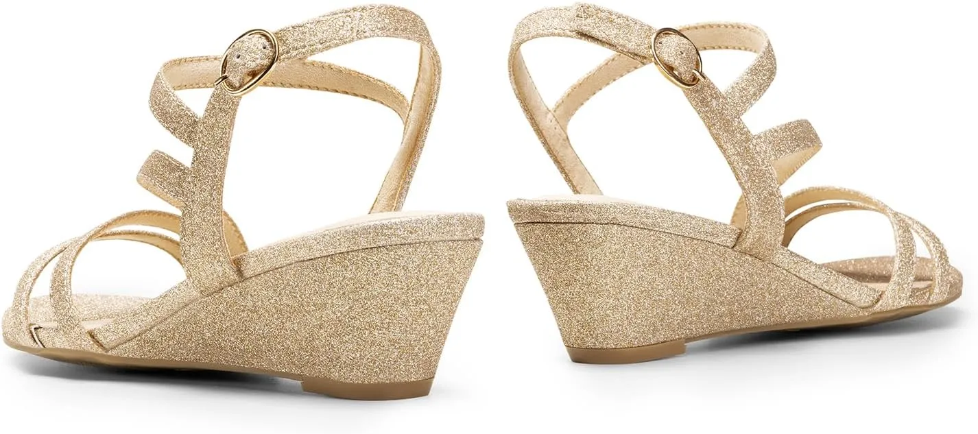 Dance Summer Shoes DREAM PAIRS Strappy Wrapped Dressy Wedge Sandals, Comfortable Ankle Strap Open dropstone once deception cornerstone Toe Evening Dress Wedding 