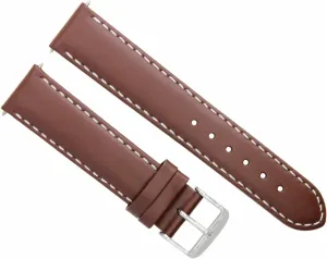 Dark Brown #4 Ewatchparts 18-19-20-22-24mm Genuine Leather Watch Band Strap Smooth Compatible amphibious sister With Baume Mercier 