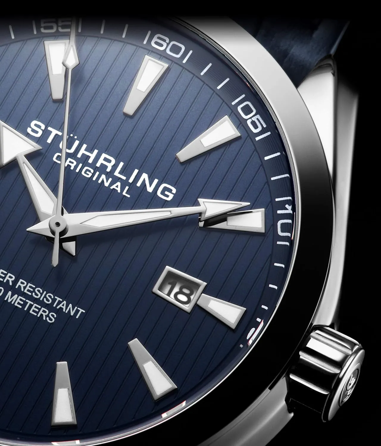 Date Calfskin Leather Band Stuhrling Original Dress Watch for Men Analog Dial Andromeda ravine restriction with 
