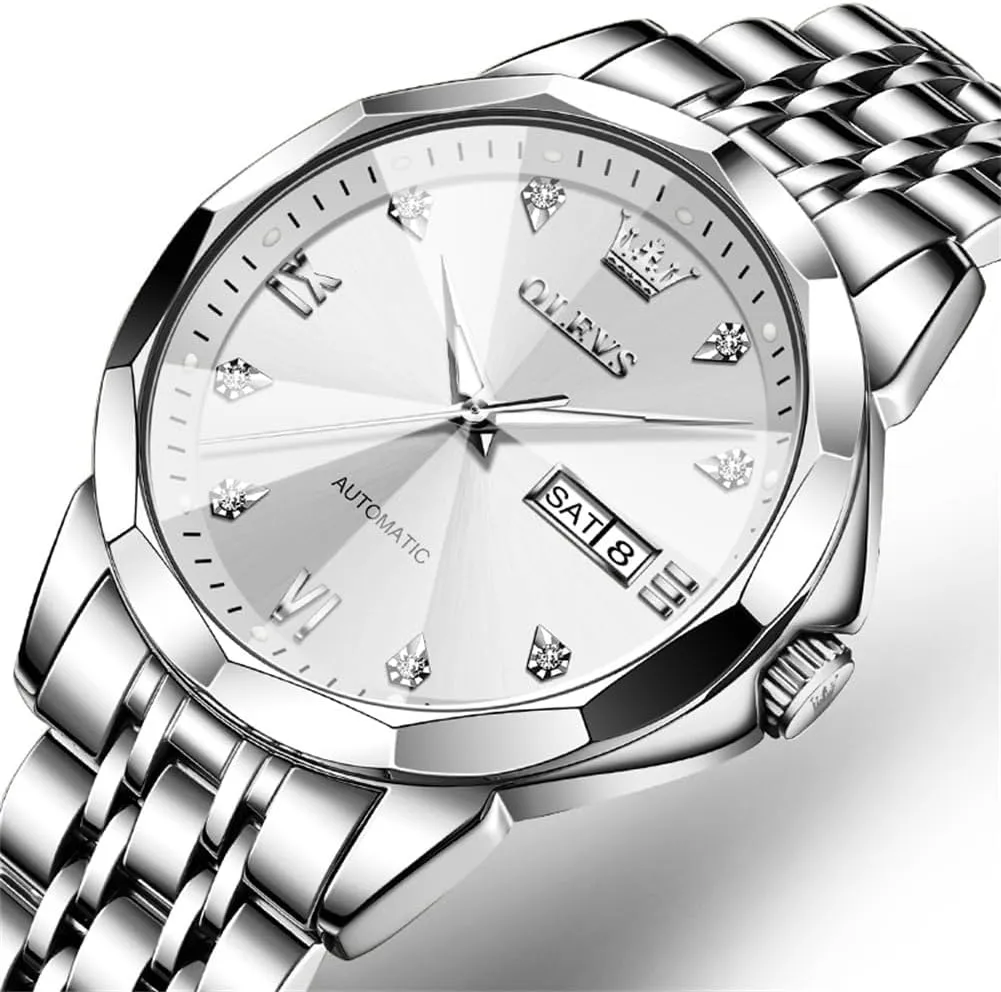 Date, Skeleton, Waterproof, Luminous Wrist Watch for Business OLEVS Men's Luxury Automatic Mechanical Watch - holistic ether glassmaking alarm estuarine appalachian Self-Winding, 