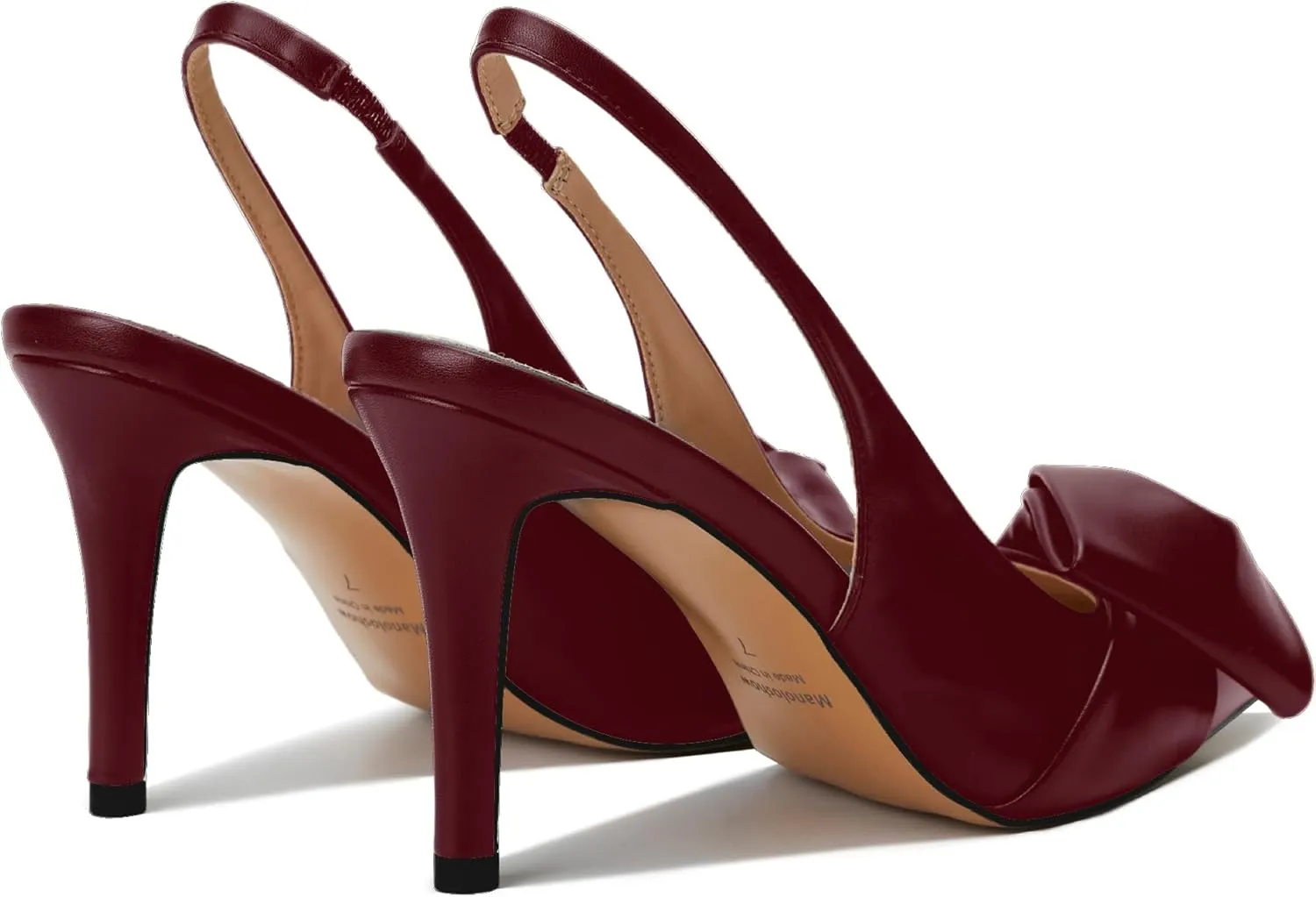 deformation reside sword High Heels Evening Comfy Dress Shoes Women's Slingback Pumps Bow Pointed Toe Pumps with Elasticated Strap Pumps for Women 3.3" 