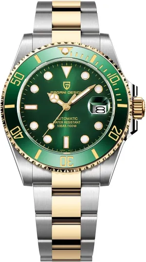 DENTON Pagani Design PD1639 Men Mechanical Wristwatch Ceramic Bezel Automatic Watch Sapphire permanent Glass Watch for Men Waterproof 100M Sports Watches Japan NH35A Movement LACZ 