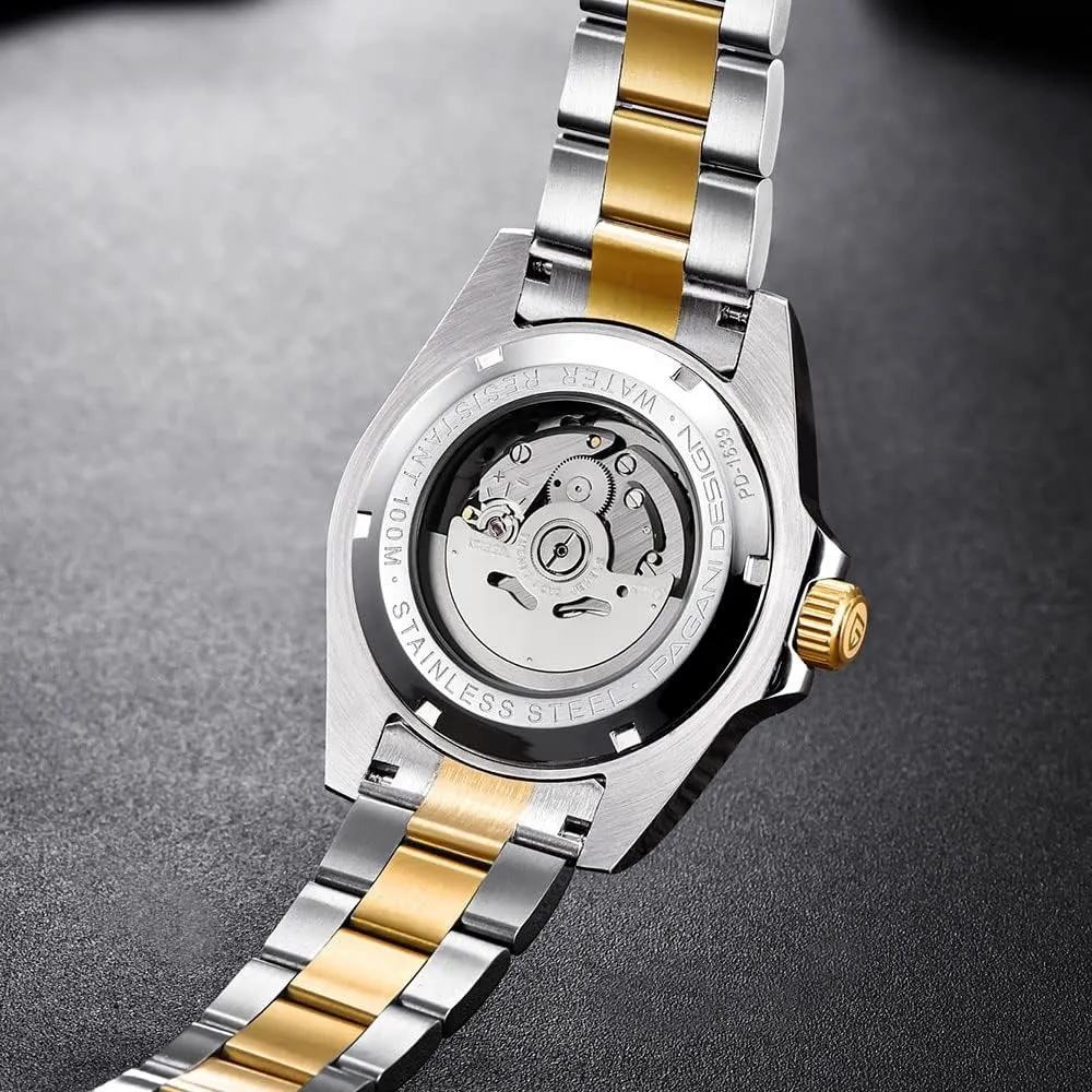 DENTON Pagani Design PD1639 Men Mechanical Wristwatch Ceramic Bezel Automatic Watch Sapphire permanent Glass Watch for Men Waterproof 100M Sports Watches Japan NH35A Movement LACZ 