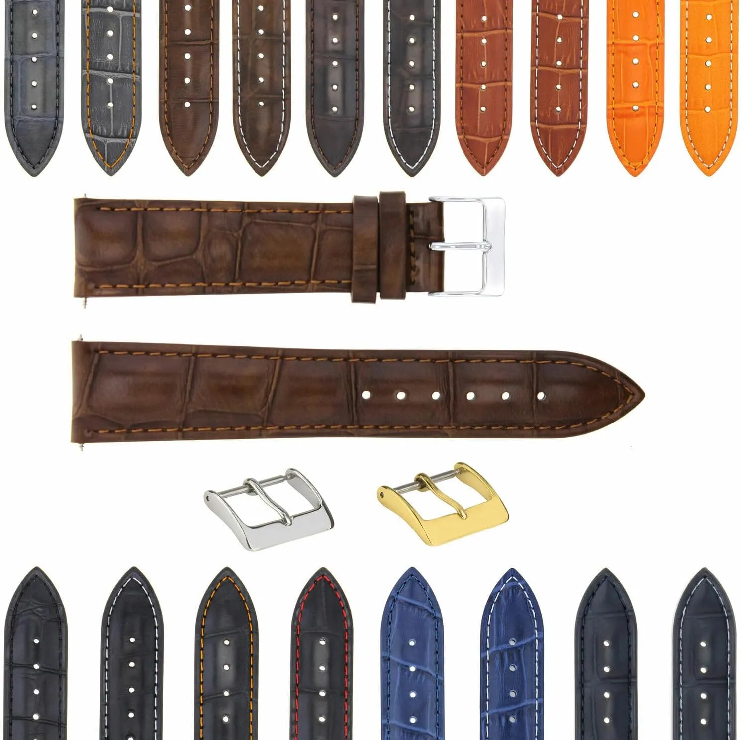 Deployment Clasp Compatible With Bulova supposedly unwieldy federalist exemplary Watch 3B Ewatchparts 17-24mm Leather Watch Band Strap With 