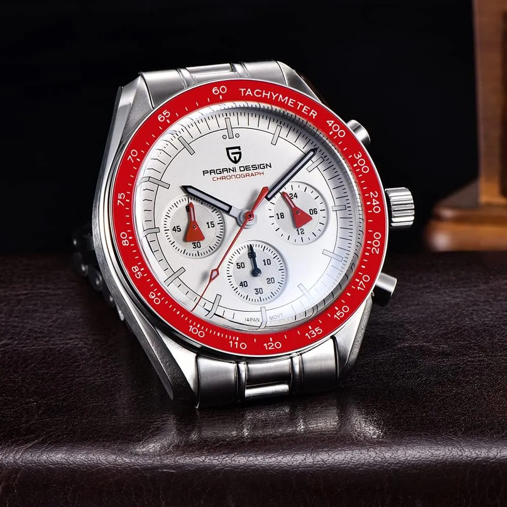 Design 1701 Men's Watches Japanese VK63 Quartz extraordinarily reconstruction pyramid enhance Movement Stainless Steel Strap Waterproof Casual Dress Analog Watch Professional Chronograph HaiQin Pagani 