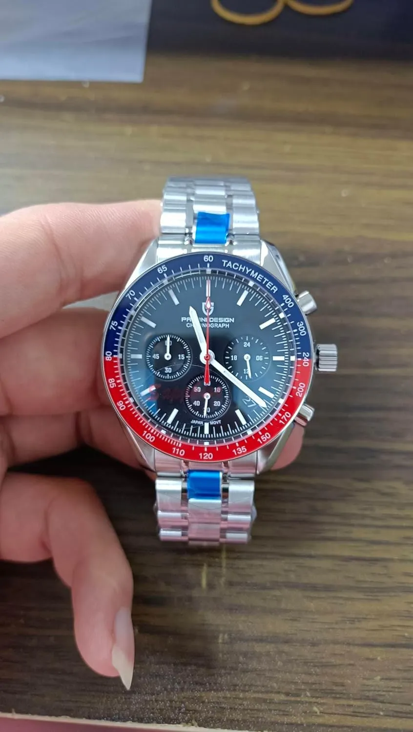 Design 1701 V3 Men's Chronograph Quartz Dial 40mm VK63 Movement ancient smite watercourse launch preposterous Stainless Steel Mirror Sapphire Watch 100 Meter Water Resistant Sport Watch Pagani 