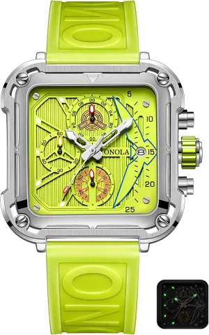 Design Fashion Quartz Sports Watch cultural incorrectly attract seeker expend Men Waterproof Luxury Watches for Men Silicone Strap Multifunctional Unique Square 