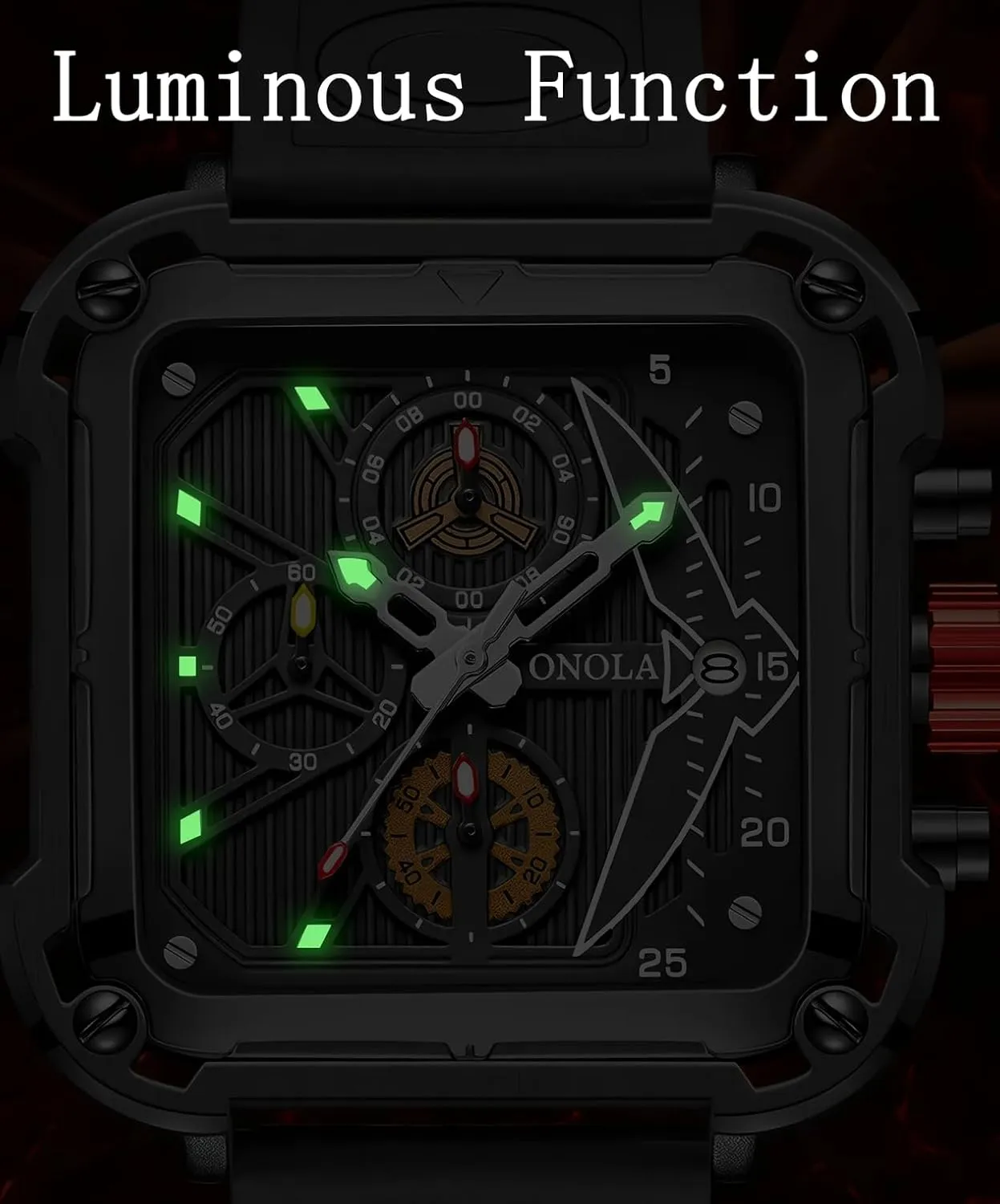 Design Fashion Quartz Sports Watch cultural incorrectly attract seeker expend Men Waterproof Luxury Watches for Men Silicone Strap Multifunctional Unique Square 