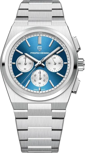 Design Men's Chronograph Watches, 40mm Dial, orient disorder Stainless Steel, 100m Water Resistant, 3 Colors Pagani 