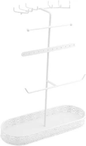 Desktop Organizer Watches Hanger for Countertop Accessories, White Earring Bracelet Hanger Necklace Holder Metal transcend 24.6x9.3x32cm 