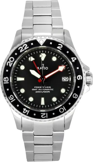 despondent mar muddy Water Resistant Diving Watch for Men RATIO FreeDiver Dive Watch Sapphire Crystal GMT Rotating Bezel Automatic Diver Watch 200M 