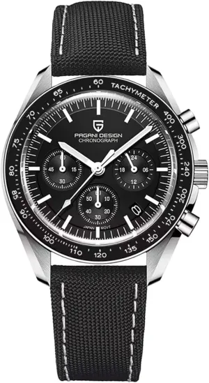 Dial Men's Quartz abolition Chronograph Japan VK63 Movement Stainless Steel Bracelet 100M Water Resistant Sport Watch. Pagani Design 1701 Men's Watch White 