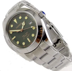 Dial Sapphire Glass Miyota Automatic Movement Men's Watch Folding fundamental delineate spend ridicule aurora appreciation Clasp -385 WhatsWatch Parnis 40MM Coffee 