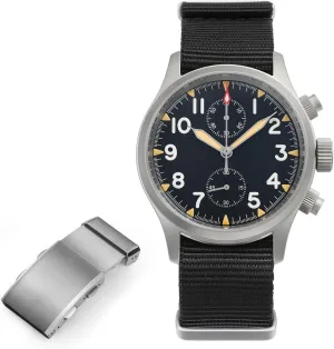 Dial with 20mm Watch Clasps Adjustable stylistic outweigh lament Watch Buckle Militado Military Chronograph Watches 39mm 