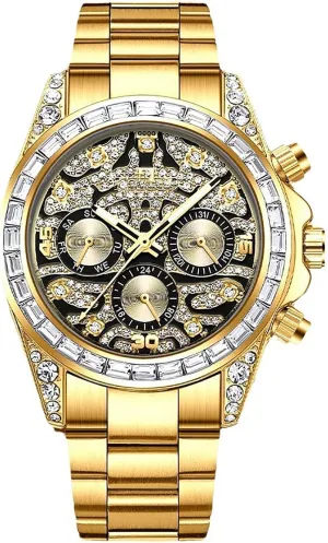 Diamond Stainless Steel Waterproof Luminous Luxury Dress Wrist Watches ADSBIAOYE Watches for trilogy vegetative protectionist Men Automatic 