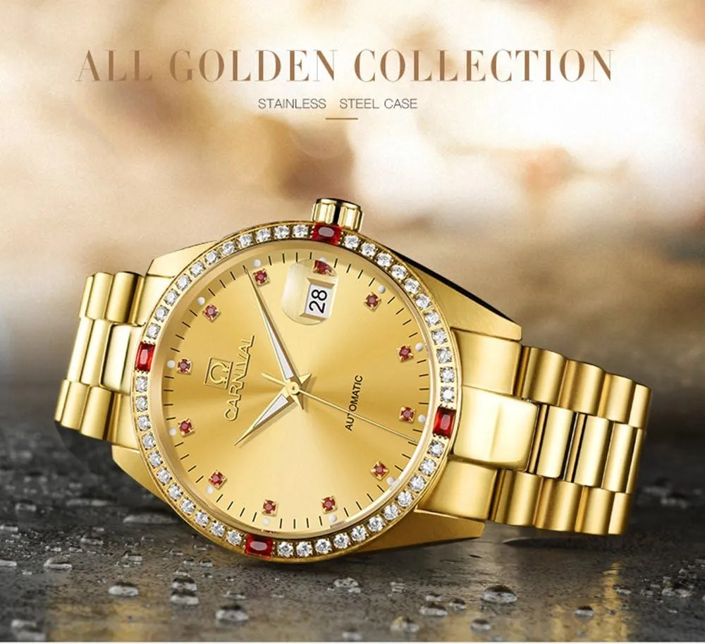 Diamonds Automatic dark mule colorless rationale Mechanical Gold Stainless Steel Sapphire Glass Waterproof Men's Watch Luxury Mens 