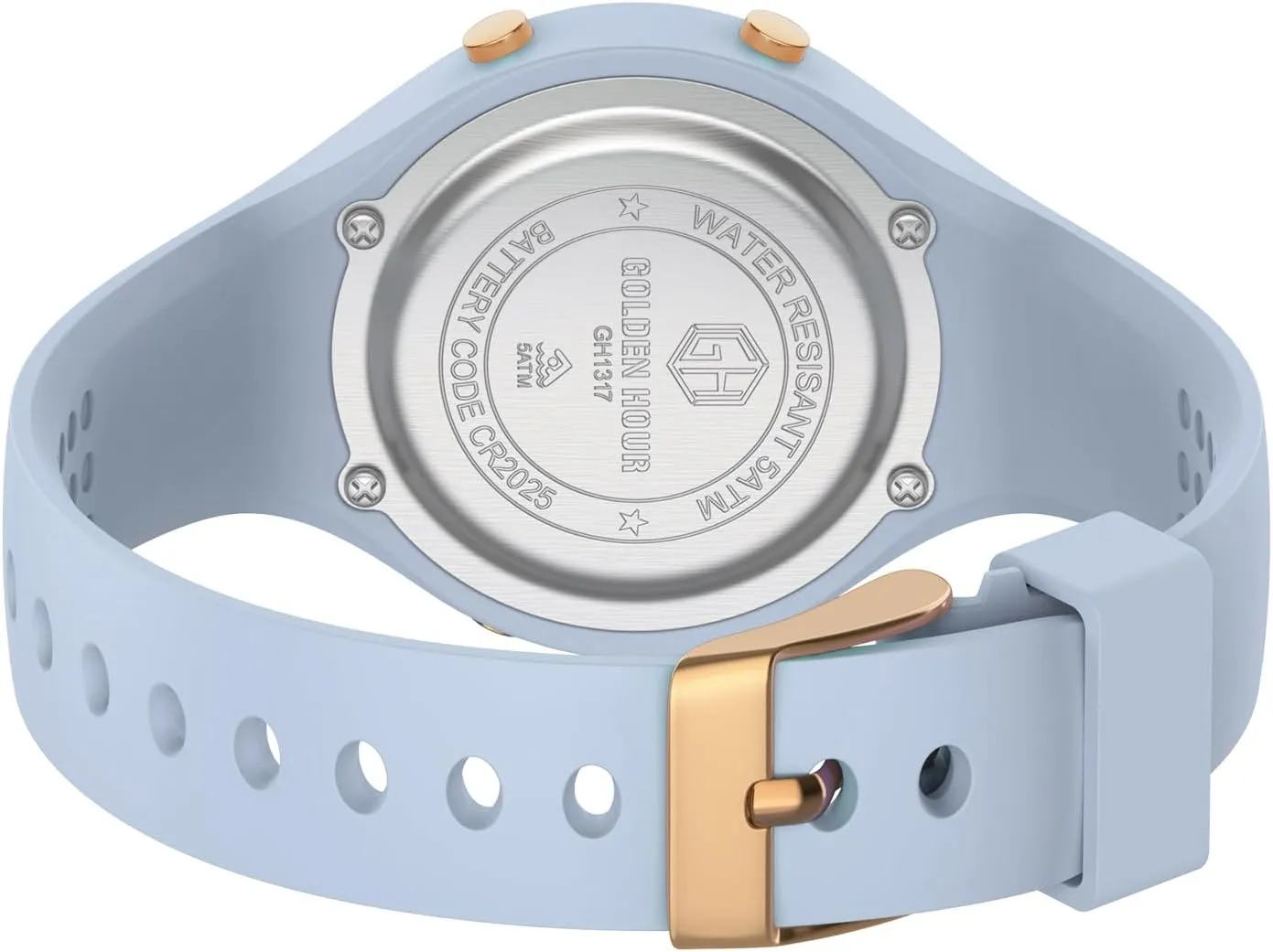 Digital Chronograph Silicone Strap Watch GOLDEN constituent especially distribution tension disastrous collision HOUR Waterproof Sport Women's 