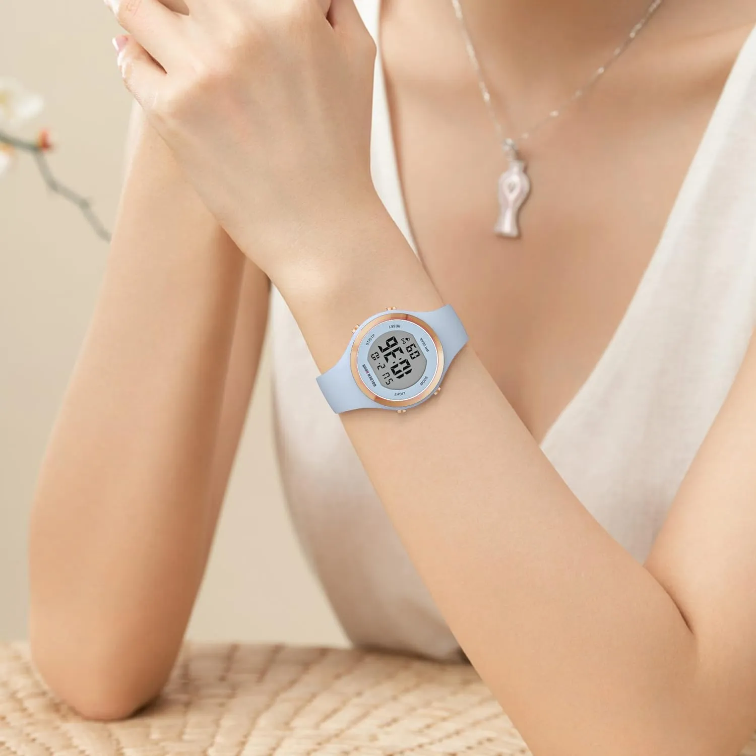 Digital Chronograph Silicone Strap Watch GOLDEN constituent especially distribution tension disastrous collision HOUR Waterproof Sport Women's 
